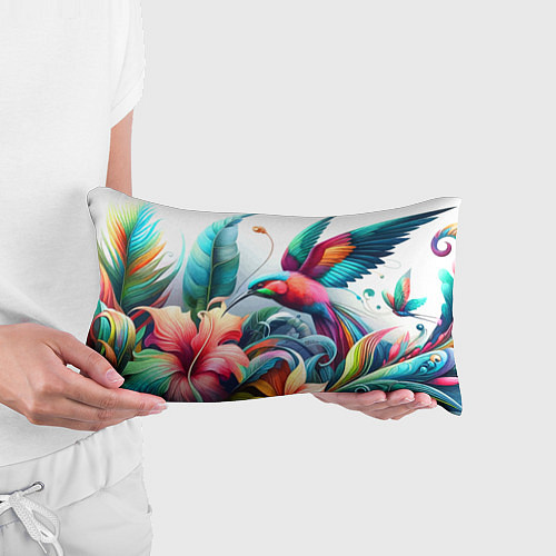 Подушка-антистресс Райская птица - тропики / 3D-принт – фото 3