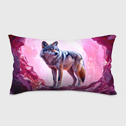 Подушка-антистресс Волк в розовом, цвет: 3D-принт