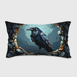 Подушка-антистресс Черный ворон на черном, цвет: 3D-принт
