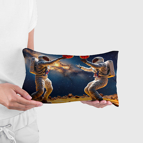 Подушка-антистресс Космонавты перекидываются баскетбольными мячами / 3D-принт – фото 3