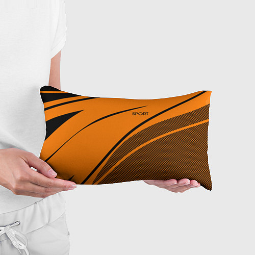 Подушка-антистресс Sport оранжевый с чёрным точечный / 3D-принт – фото 3