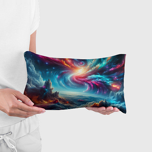 Подушка-антистресс Fantastic neon space landscape - ai art fantasy / 3D-принт – фото 3