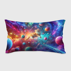 Подушка-антистресс Рыжий космический котёнок - неоновое свечение, цвет: 3D-принт