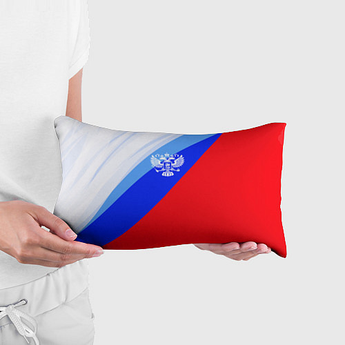 Подушка-антистресс Герб России на фоне цветов Российского флага / 3D-принт – фото 3