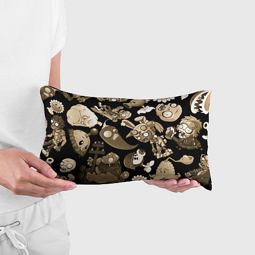 Подушка-антистресс Растения против зомби в бежевом цвете / 3D-принт – фото 3