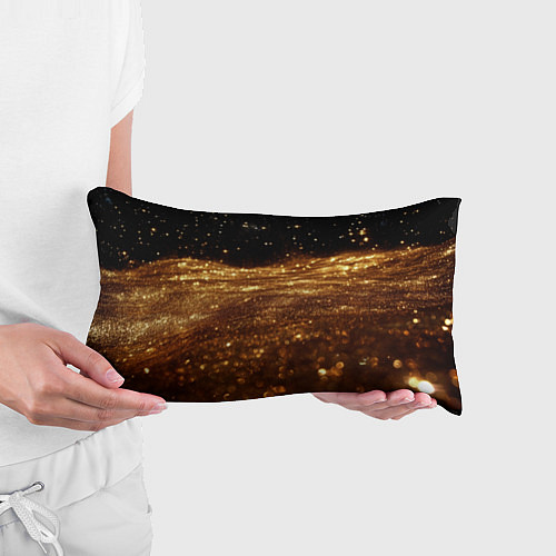 Подушка-антистресс Золотистые крупицы на черном / 3D-принт – фото 3