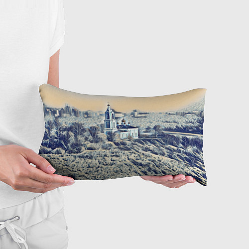 Подушка-антистресс Храм на фоне современного города / 3D-принт – фото 3