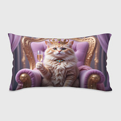 Подушка-антистресс Кот с короной и шампанским, цвет: 3D-принт