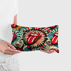 Подушка-антистресс Logo of the Rolling Stones - pop art, цвет: 3D-принт — фото 2