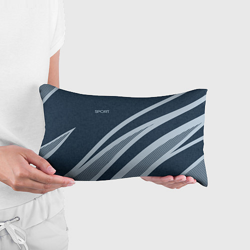Подушка-антистресс Sport синий текстурный с полосами / 3D-принт – фото 3