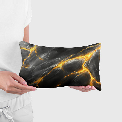 Подушка-антистресс Серая текстура с золотым разломом / 3D-принт – фото 3