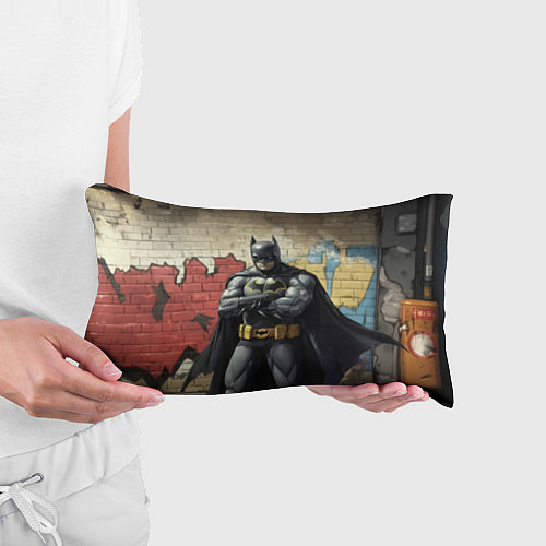 Подушка-антистресс Бэтмен на фоне стены / 3D-принт – фото 3