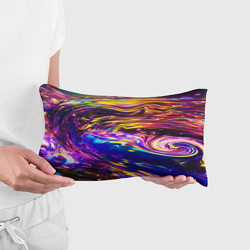 Подушка-антистресс Неоновые полосы текстура / 3D-принт – фото 3