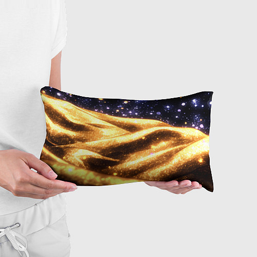 Подушка-антистресс Золотая текстура и синее небо / 3D-принт – фото 3
