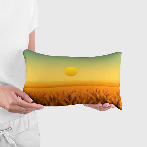 Подушка-антистресс Закат над пшеничным полем / 3D-принт – фото 3