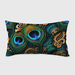 Подушка-антистресс Узоры и перья павлина, цвет: 3D-принт