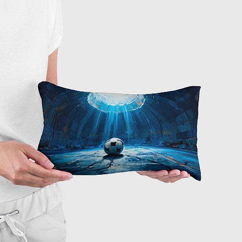 Подушка-антистресс Футбольный мяч в синем / 3D-принт – фото 3