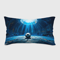 Подушка-антистресс Футбольный мяч в синем, цвет: 3D-принт