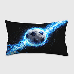 Подушка-антистресс Футбольный мяч в синем пламени, цвет: 3D-принт