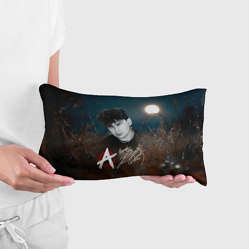 Подушка-антистресс Юрий Хой на фоне луны / 3D-принт – фото 3