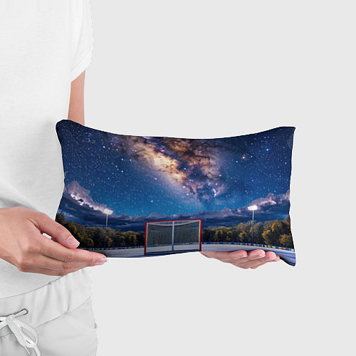 Подушка-антистресс Хоккейные ворота в ночи / 3D-принт – фото 3