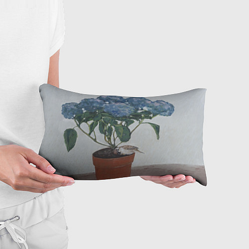 Подушка-антистресс Спящий воробушек на гортензии / 3D-принт – фото 3