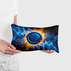 Подушка-антистресс Шайба в синем пламени, цвет: 3D-принт — фото 2