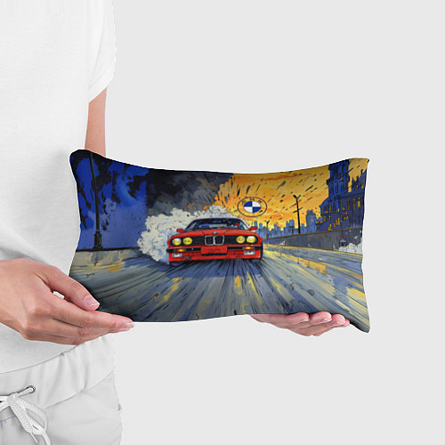 Подушка-антистресс Красная BMW на скорости / 3D-принт – фото 3