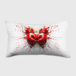 Подушка-антистресс Красные бойцовские перчатки на белом, цвет: 3D-принт