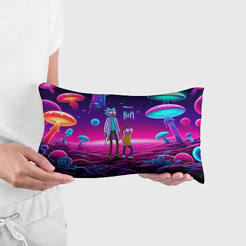 Подушка-антистресс Морти и Рик на планете неоновых сказочных грибов / 3D-принт – фото 3