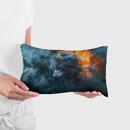 Подушка-антистресс Волк в короне в огне / 3D-принт – фото 3