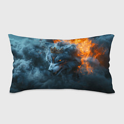 Подушка-антистресс Волк в короне в огне, цвет: 3D-принт