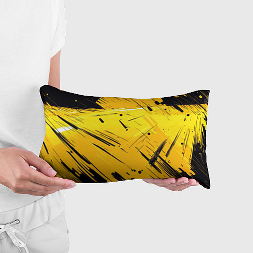 Подушка-антистресс Желтая краска на черном фоне / 3D-принт – фото 3