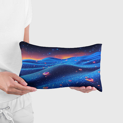 Подушка-антистресс Синяя дюна - текстура / 3D-принт – фото 3