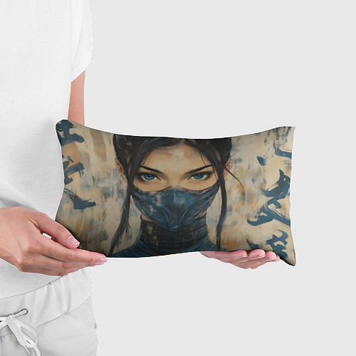 Подушка-антистресс Портрет Китаны - Мортал комбат / 3D-принт – фото 3