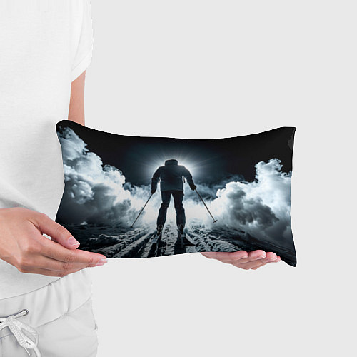 Подушка-антистресс Лыжник идет в гору в ночи / 3D-принт – фото 3