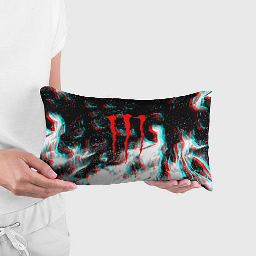 Подушка-антистресс Monster energy огонь глитч / 3D-принт – фото 3