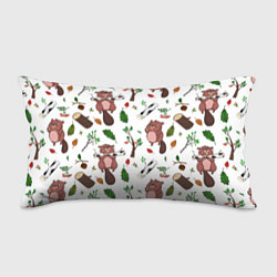 Подушка-антистресс Бобер и полено, цвет: 3D-принт