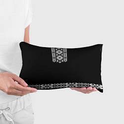 Подушка-антистресс Славянский орнамент и узор на черном - вышиванка р, цвет: 3D-принт — фото 2