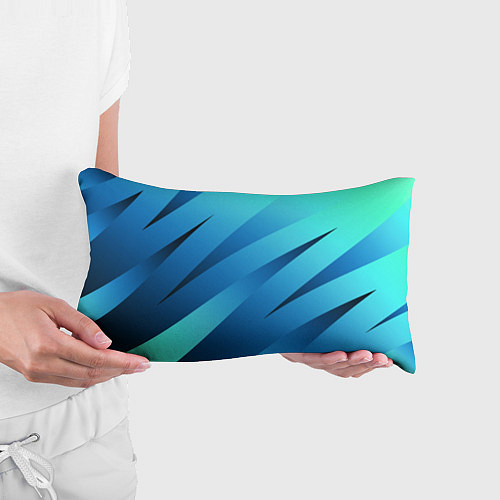 Подушка-антистресс Сине-голубой абстрактные полосы / 3D-принт – фото 3