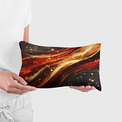Подушка-антистресс Красно-золотая текстура на черном, цвет: 3D-принт — фото 2