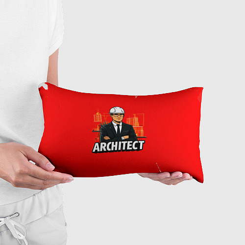 Подушка-антистресс Architect на красном / 3D-принт – фото 3