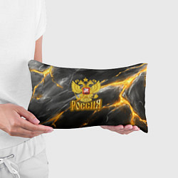 Подушка-антистресс Россия черно-желтый фон, цвет: 3D-принт — фото 2