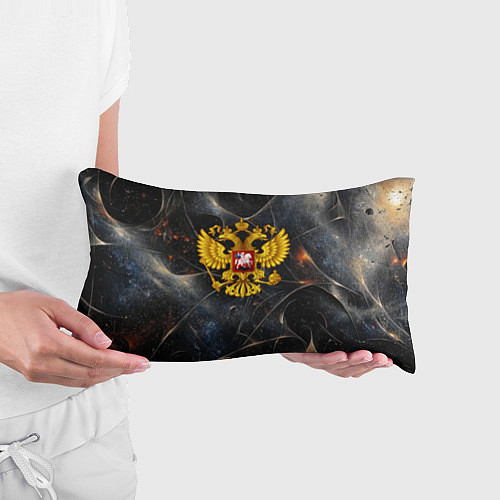 Подушка-антистресс Герб России на абстрактном потертом фоне / 3D-принт – фото 3
