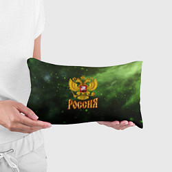 Подушка-антистресс Герб России на зеленом с частицами фоне, цвет: 3D-принт — фото 2