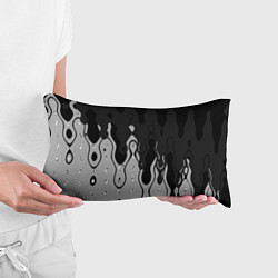 Подушка-антистресс Чёрно-белый абстракция стекающаяся, цвет: 3D-принт — фото 2