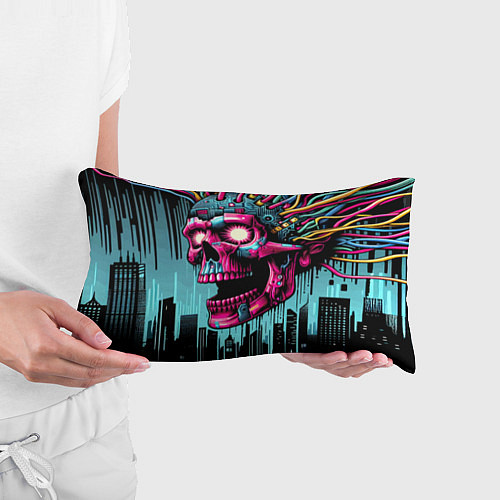 Подушка-антистресс Cyber skull - ai art fantasy / 3D-принт – фото 3