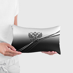 Подушка-антистресс Герб России градиент в полосами серый, цвет: 3D-принт — фото 2