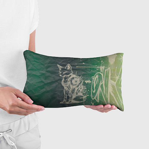 Подушка-антистресс Кибернетический лис в сепии / 3D-принт – фото 3