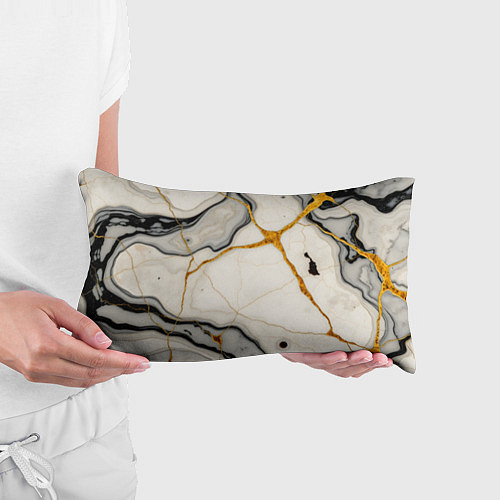 Подушка-антистресс Золотые прожилки в мраморе / 3D-принт – фото 3